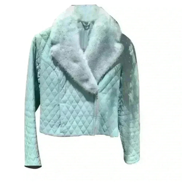 Blumarine Lambskin Jacket Mink Collar Size euro42 - Picture 1 of 11